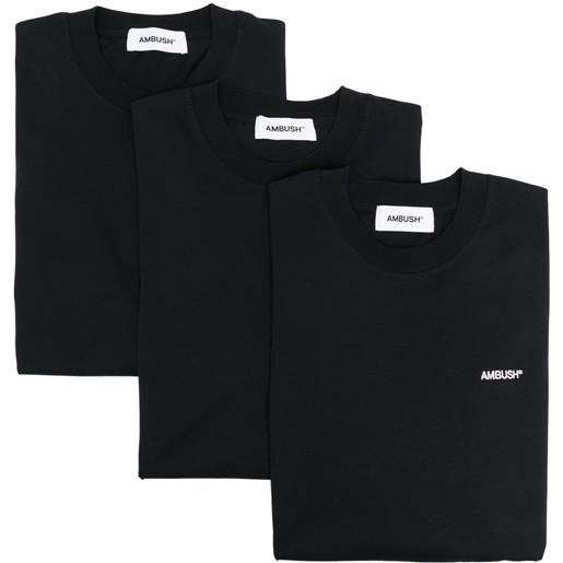 AMBUSH set di 3 t-shirt con stampa - nero