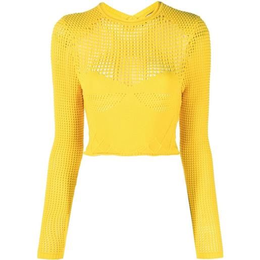 AMBUSH maglione crop - giallo