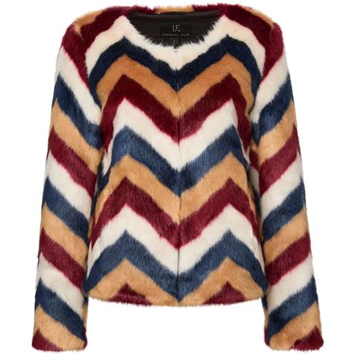 Unreal Fur giacca frequency con motivo a zigzag - multicolore