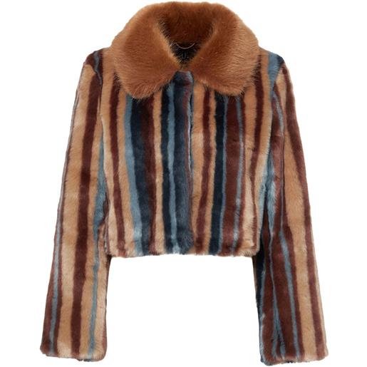 Unreal Fur giacca crop rhapsody a righe - multicolore