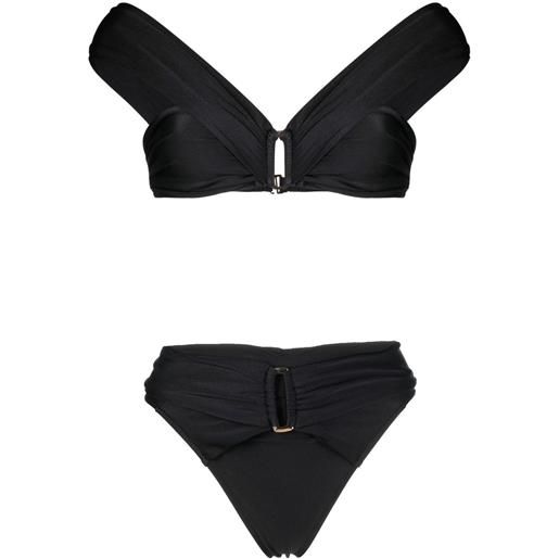 Noire Swimwear bikini a vita alta - nero
