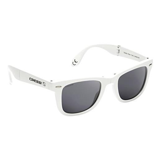 Cressi taska occhiali da sole, unisex - adulto, bianco/lenti grigio scuro, taglia unica