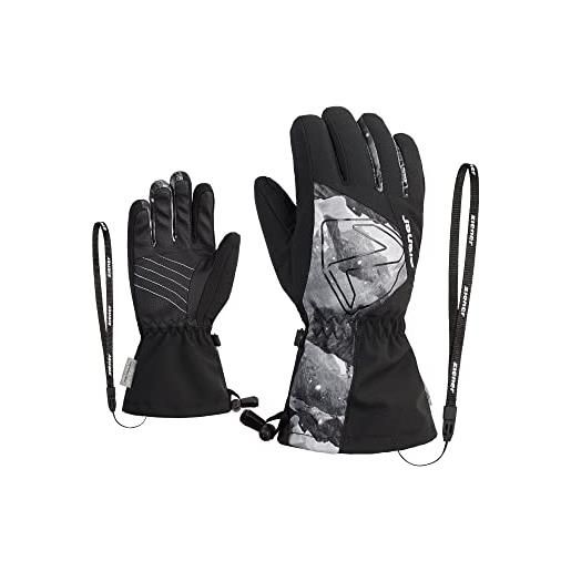 Ziener guanti da sci per bambini, per sport invernali, impermeabili, extra caldi, in lana, galaxy print, 5