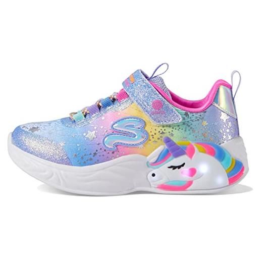 Skechers s-lights: unicorn dreams, sneakers bambine e ragazze, bordo multiplo in tessuto blu, 35 eu