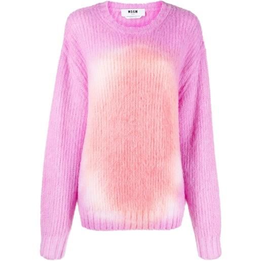 MSGM maglione con fantasia tie-dye - rosa