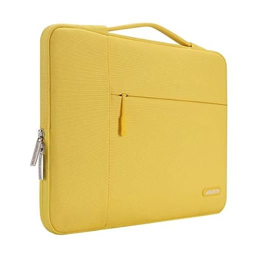 MOSISO laptop sleeve borsa compatibile con mac. Book pro 16 2023-2019 m3 a2991 m2 a2780 m1 a2485 a2141/pro retina 15 a1398,15-15,6 pollici notebook, poliestere multifunzionale manica, giallo