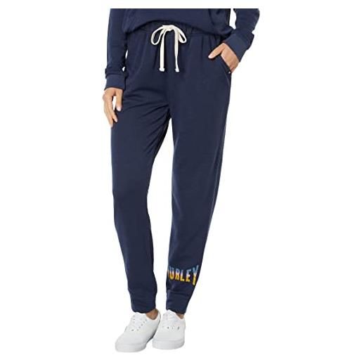 Hurley delilah burnout fleece jogger pantaloni, mood indigo, s donna