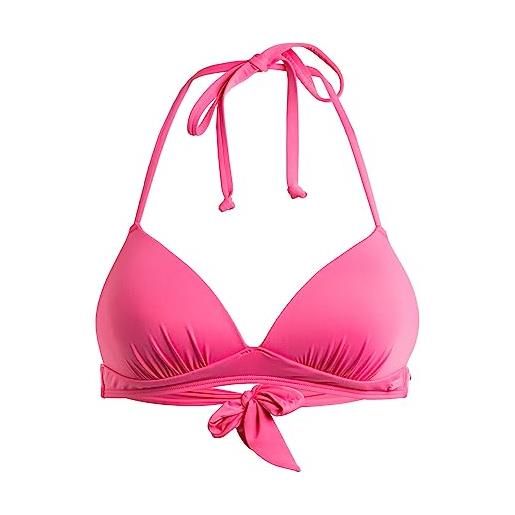 Roxy beach classics reggiseno bikini triangolare sagomato da donna rosa