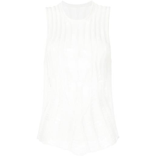 Dion Lee canotta distressed floats - bianco