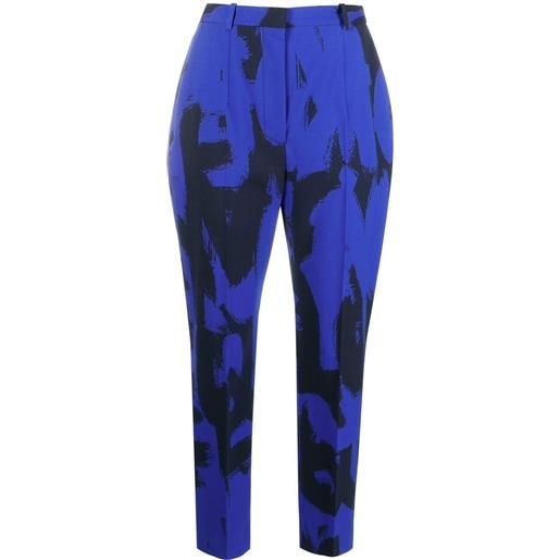 Alexander McQueen pantaloni sartoriali a vita alta - blu