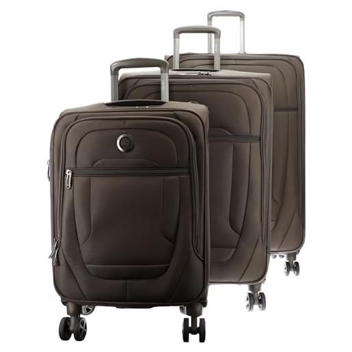 DELSEY PARIS - helium dlx - set di 3 valigie per bagagli - estensibile - ultra leggero - bagaglio a mano 55 cm -bagaglio a mano media 71 cm - borsa 83 cm - moka