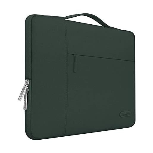 MOSISO laptop sleeve borsa compatibile con mac. Book air/pro, 13-13,3 pollici notebook, compatibile con mac. Book pro 14 m3 m2 m1 chip pro max 2023-2021, poliestere multifunzionale manica, midnight green
