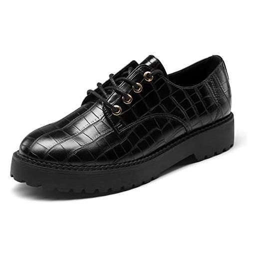 DREAM PAIRS scarpe oxford donna scarpe stringate derby donna nero/croco sdox2202w-e größe 36 (eur)