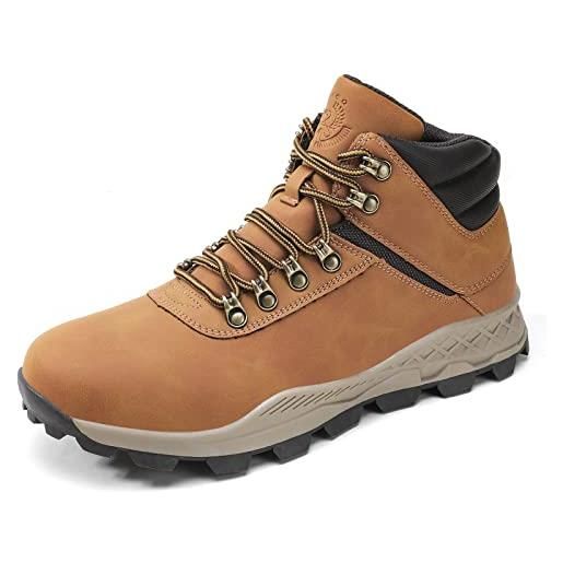 Ahico stivaletti uomo trekking stivali invernali caldo scarponcini esterno antiscivolo ankle boots moda scarpe