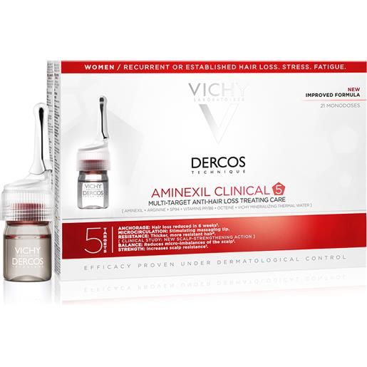 Dercos vichy Dercos aminexil trattamento anticaduta donna 21 fiale 21 x 6 ml