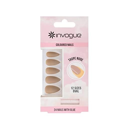 Invogue taupe nude oval nails (24 pieces)