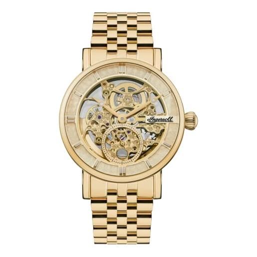 Ingersoll 1892 mens the herald automatic watch con quadrante in oro chiaro e cinturino in oro e acciaio inossidabile - i00408