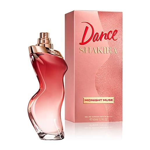 Shakira perfumes - dance midnight muse - eau de toilette per donne, fragranza floreale femminile con bergamotto, pera, pepe rosa, fiori bianche e vaniglia - 50 ml