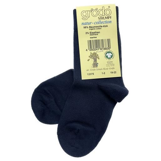 Grödo calzini corti in cotone bio - col. Blu marine