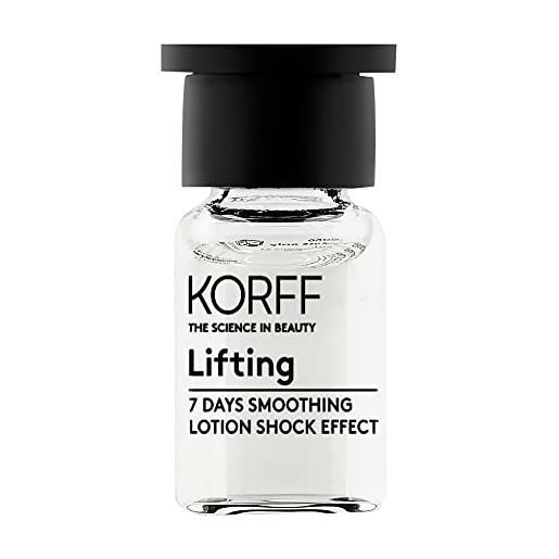 Korff lifting lozione viso 7 giorni, effetto urto levigante, trattamento viso effetto lifting con formula lift up complex e vitamina pp, formato 7 flaconi da 2 ml