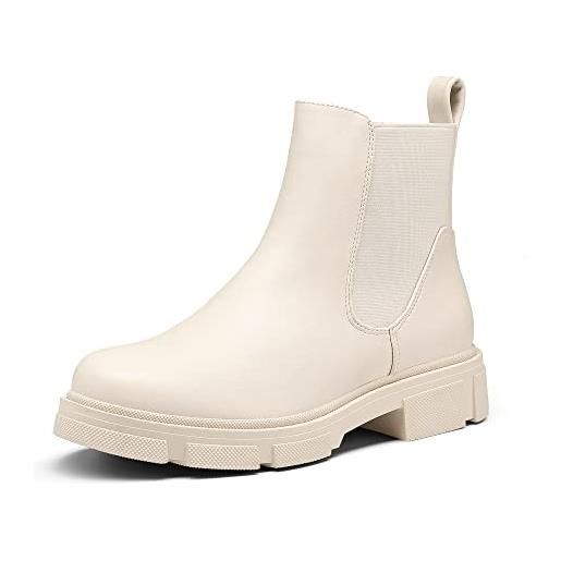 DREAM PAIRS stivaletti chelsea da donna stivali alla caviglia chelsea booties, size 39, beige, sdab2205w-e