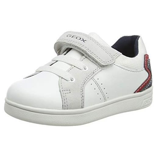 Geox b djrock boy a, sneakers bambini e ragazzi, bianco/blu (white/navy), 24 eu