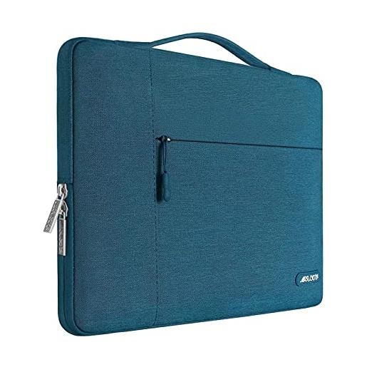 MOSISO laptop sleeve borsa compatibile con mac. Book pro 16 2023-2019 m3 a2991 m2 a2780 m1 a2485 a2141/pro retina 15 a1398,15-15,6 pollici notebook, poliestere multifunzionale manica, alzavola profondo