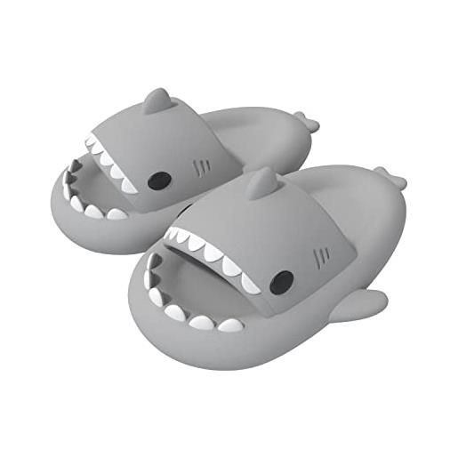 ChayChax ciabatte squalo estive open toe donna uomo bambini coppia ciabatte da doccia con squali simpatico cartone animato, sandali ，verde scuro，34/35 eu
