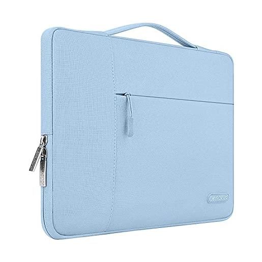 MOSISO laptop sleeve borsa compatibile con mac. Book air/pro, 13-13,3 pollici notebook, compatibile con mac. Book pro 14 m3 m2 m1 chip pro max 2023-2021, poliestere multifunzionale manica, aria blu