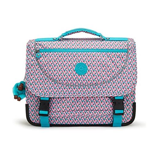 Kipling preppy, borsa da scuola, catarifrangenti, molteplici scomparti, 41 cm, 15 l, 1.16 kg, rosa (papavero geo)