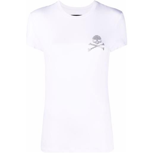 Philipp Plein t-shirt con strass - bianco