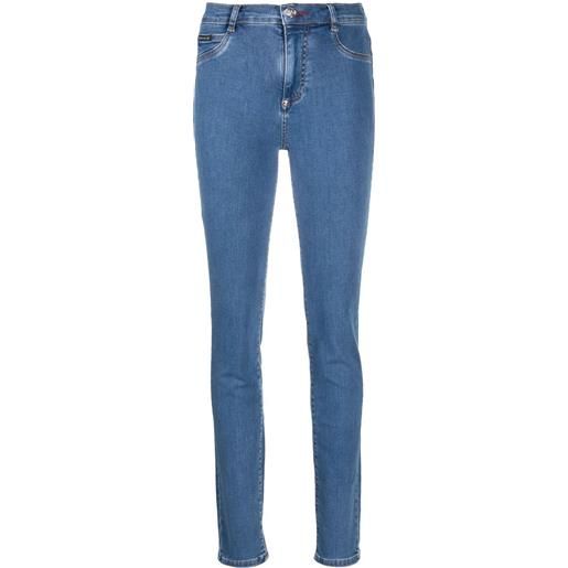 Philipp Plein jeans skinny a vita alta - blu