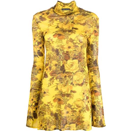Kwaidan Editions abito corto a fiori - giallo