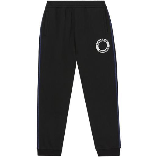 Burberry pantaloni sportivi con ricamo - nero