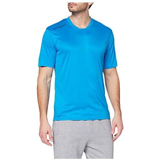 uhlsport t-shirt essential training, maglietta da uomo, blu (cyan), 3xs