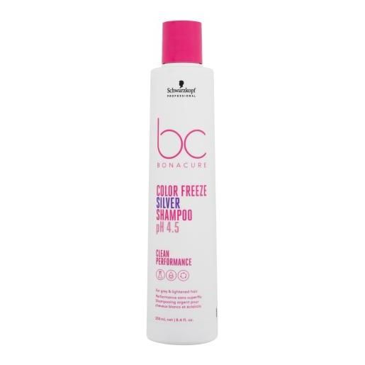 Schwarzkopf Professional bc bonacure color freeze ph 4.5 shampoo silver 250 ml shampoo neutralizzante per capelli grigi e schiariti per donna