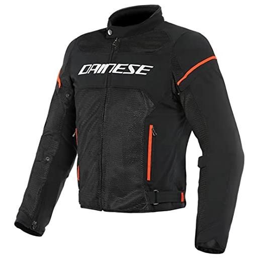 Dainese air frame d1 tex jacket, giacca moto estiva, nero/bianco/rosso fluo, 60