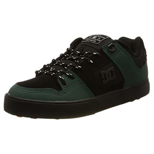 DC Shoes pure, scarpe da ginnastica uomo, nero, verde, nero, 48.5 eu