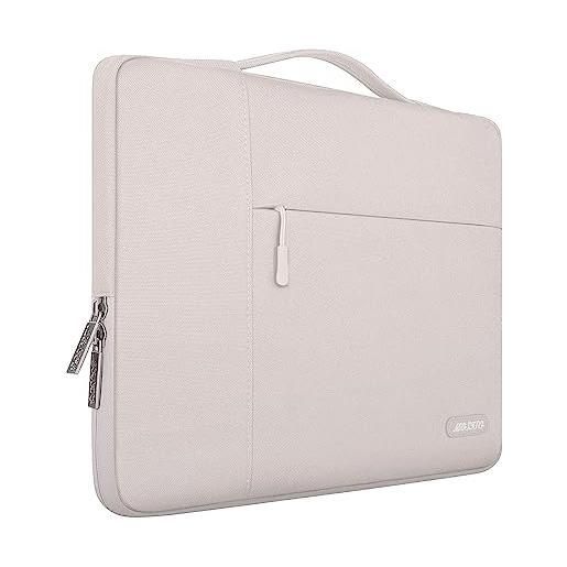 MOSISO laptop sleeve borsa compatibile con mac. Book air/pro, 13-13,3 pollici notebook, compatibile con mac. Book pro 14 m3 m2 m1 chip pro max 2023-2021, poliestere multifunzionale manica, pietra grigio