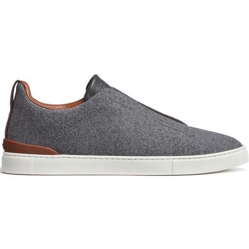 Zegna sneakers con bordo a contrasto - grigio