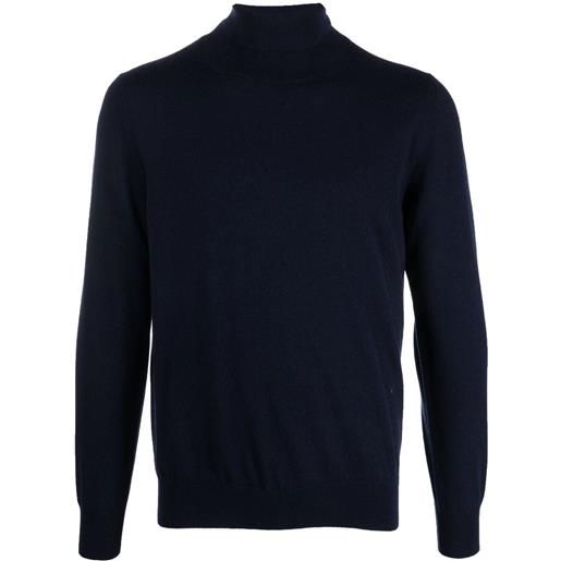 Canali maglione a collo alto - blu