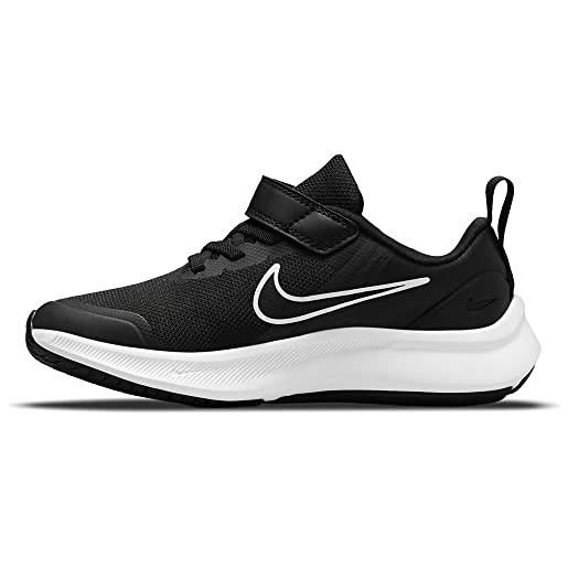 Nike star runner 3, scarpe da ginnastica, black chrome dark smoke grey green strike, 22 eu