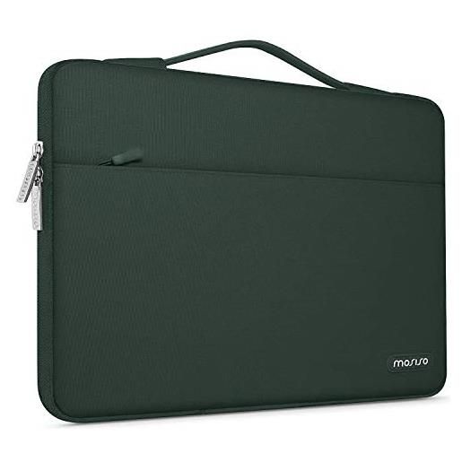 MOSISO laptop sleeve 360 protettivo compatibile con mac. Book air/pro retina, 13-13,3 pollici notebook, compatibile con mac. Book pro 14 m3 m2 m1 pro max 2023-2021, borsa con carrello belt, midnight green