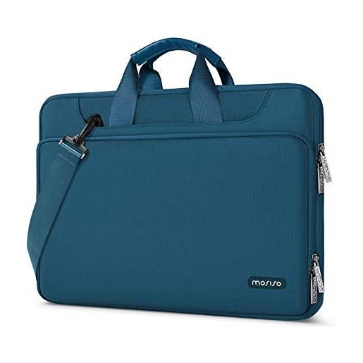 MOSISO 360 protezione laptop spalla borsa compatibile con mac. Book air/pro, 13-13,3 pollici notebook, compatibile con mac. Book pro 14 a2779 m2 a2442 m1, matching colore sleeve con cintura, verde hunter