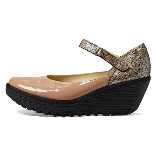 Fly London yawo345fly, scarpe décolleté donna, capuccino champagne, 36 eu