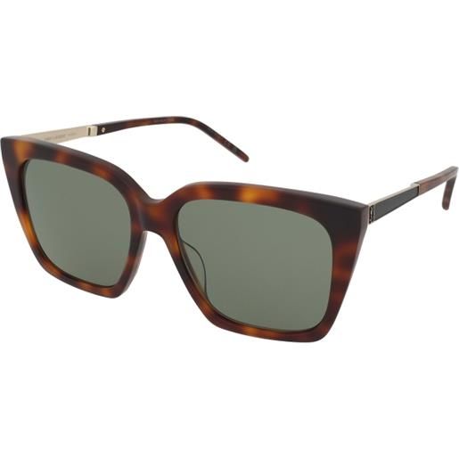 Saint Laurent sl m100 003 | occhiali da sole graduati o non graduati | prova online | plastica | oversize, quadrati | havana, marrone | adrialenti