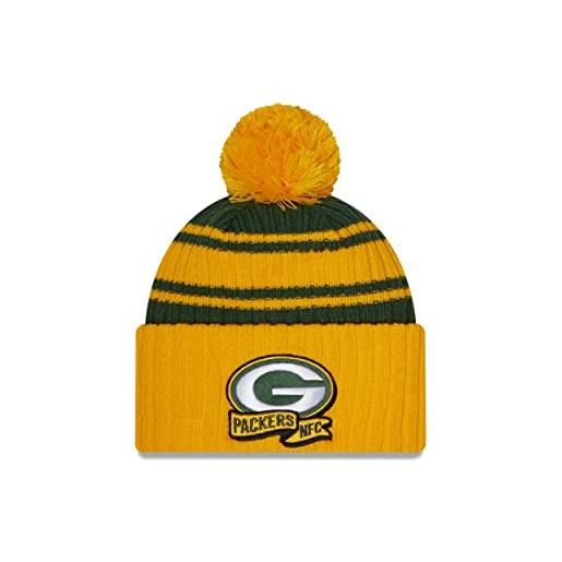 New Era green bay packers nfl 2022 sideline sport knit yellow green beanie - one-size