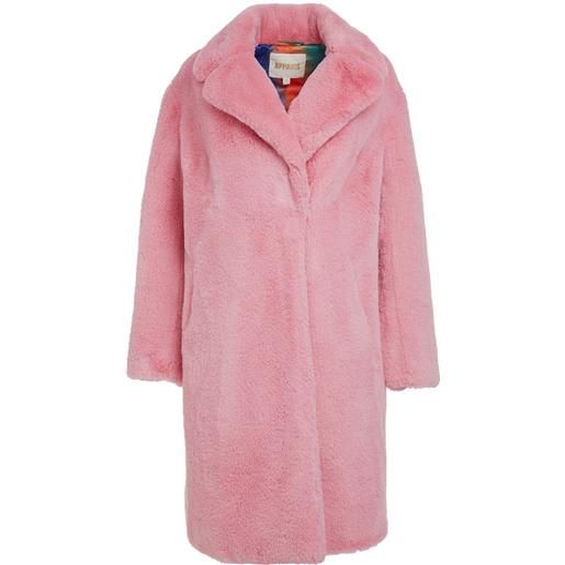 Apparis cappotto monopetto in finta pelliccia - rosa