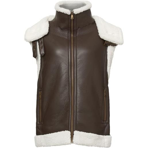 Unreal Fur giacca smanicata master control in finto shearling - marrone