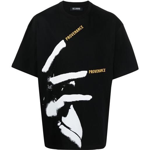 Raf Simons t-shirt oversize con stampa - nero